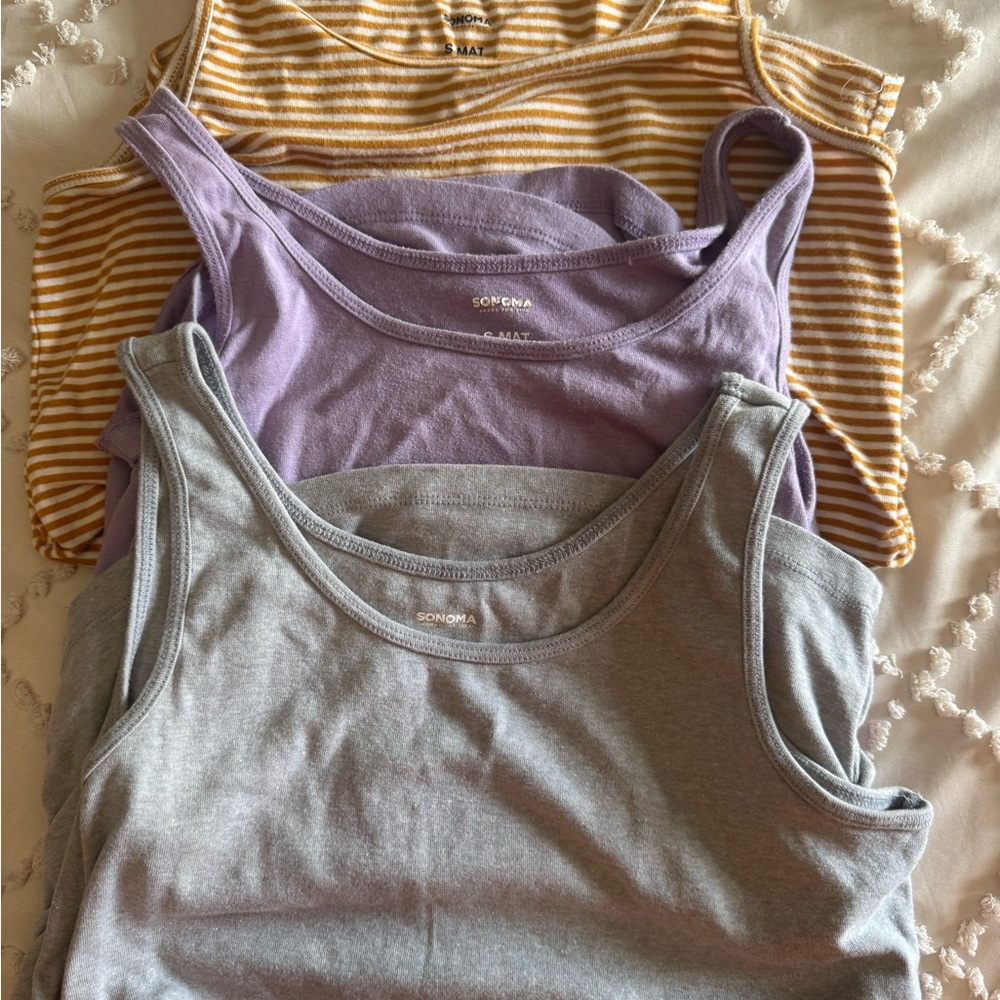 Sonoma Women's Tank Tops - Tan, Lavender, and Gray
